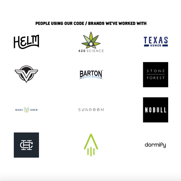 A custom shopify section for a grid of logos for clients or other portfolio items
